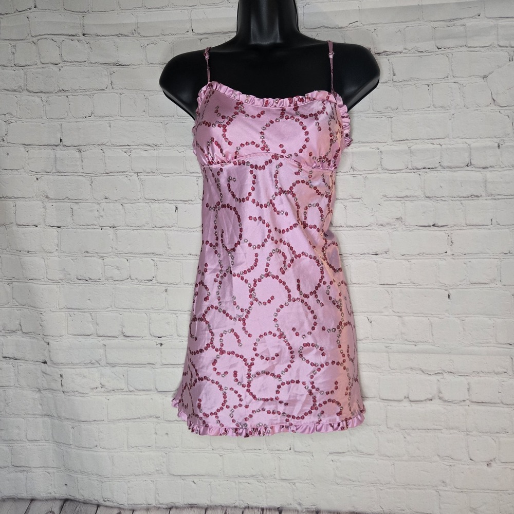 Y2K Victoria's Secret Angels Rose Bud Babydoll Slip Dress Satin Small Coquette